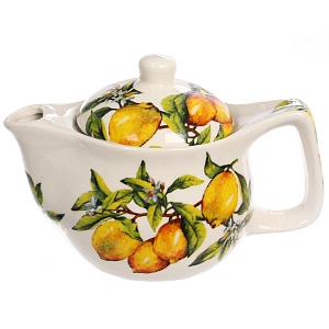 Чайник заварочный керамический 350мл с ситом "Лимоны"