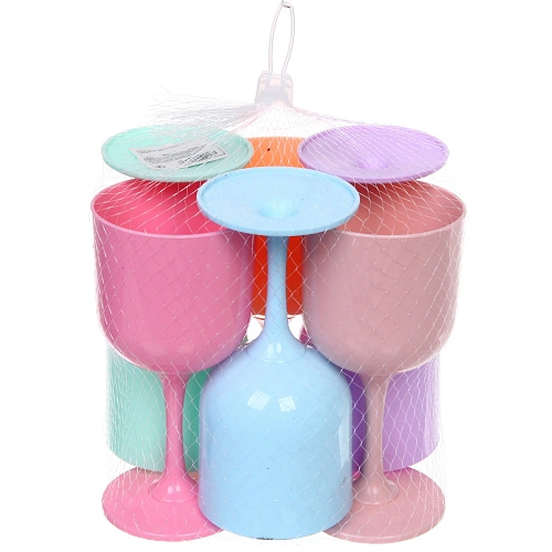 Бокал для вина 250мл в наборе 6шт Пастель, микс цветов_3