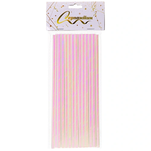 Трубочка для коктейля Волшебство 19,5 см d-6 мм (набор 25 шт), Перламутр_2