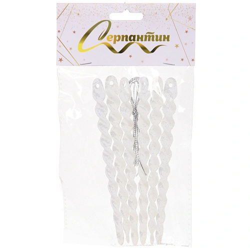 Подвеска Волшебная сосулька 13 см (набор 6 шт), Белый_4