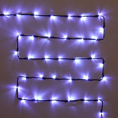 Гирлянда для улицы "Водопад" нить 7м 80 ламп LED чёрный провод, 8 реж, IP-54, Белый (возможность соединения)