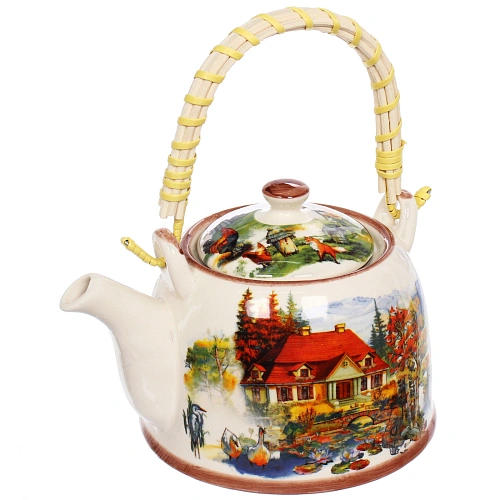 Чайник заварочный керамический 700мл с ситом Пейзаж_4