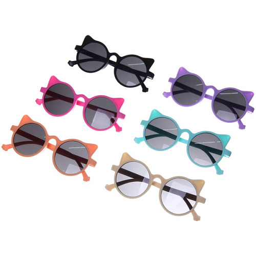 Очки солнцезащитные детские ЛЕТОЗДЕСЬ, кошечки, микс 6 цветов_3