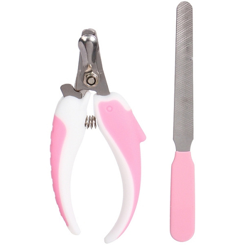 Набор для груминга Элегантный  Бро, когтерез и пилка, цвет белыйрозовый  _4