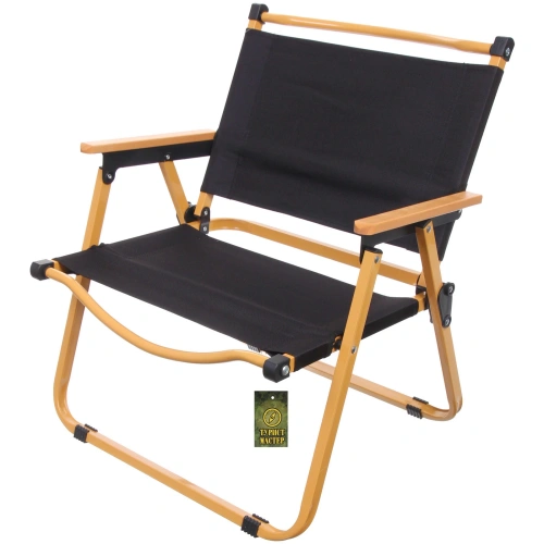 Кресло складное с подлокотниками до 100 кг DC-6008, 54*43*58 см, цвет: чёрный, ТуристМастер