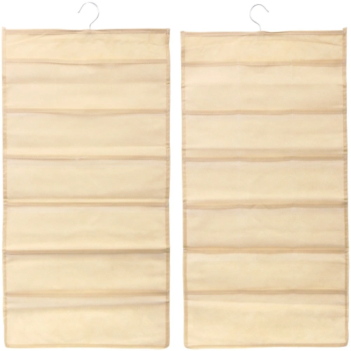 Органайзер двухсторонний подвесной для хранения вещей с крючком "ИДЕЯДОМА", цвет бежевый, 24 кармашка, 75*39см