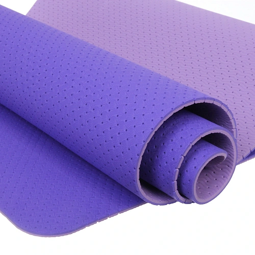 Коврик для йоги 6 мм 183х61 см Sports time перфорированный (ТРЕ), сиреневыйфиолетовый_4