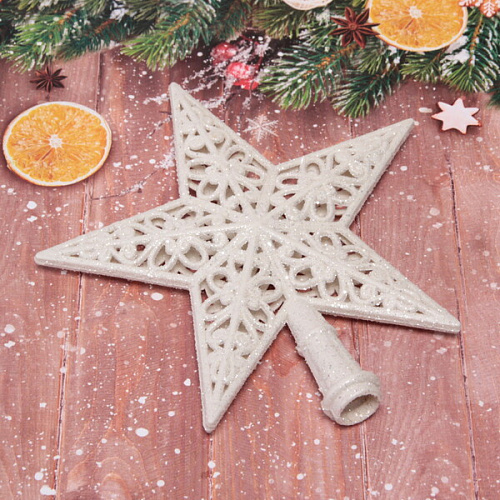 Звезда на ёлку Вензель 2021 см, Белый_3