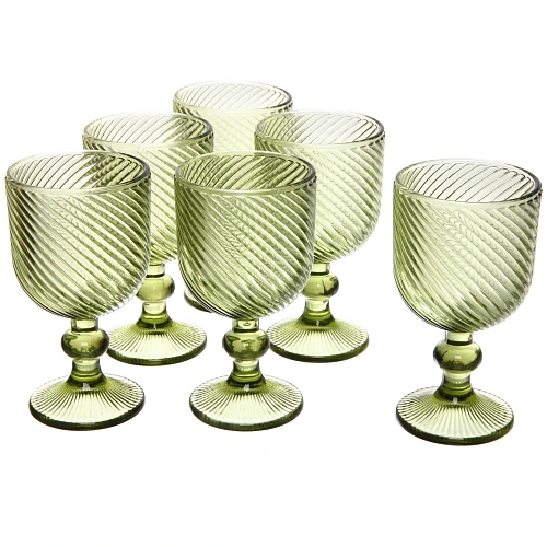 Бокал для вина 240мл "Cristal" в наборе 6шт, зеленый