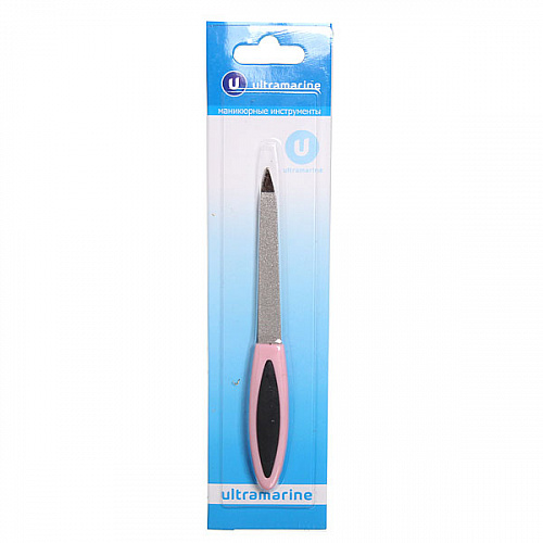 Пилка для ногтей металлическая на блистере "Ультрамарин", цвет ручки микс, цвет пилки серебро,14.5см