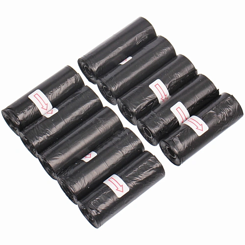 Пакеты для уборки за собакой в наборе 10 рулонов, цвет черный (1*10) (15 шт- 1 рулон)✦