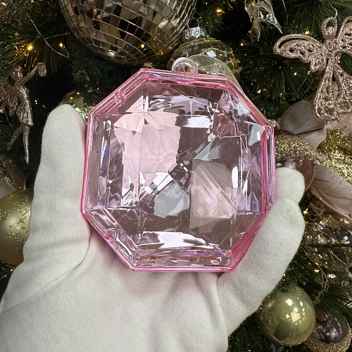 Ёлочное украшение "DIAMOND - Elegant" 8,7*3,7*10 см, Розовый