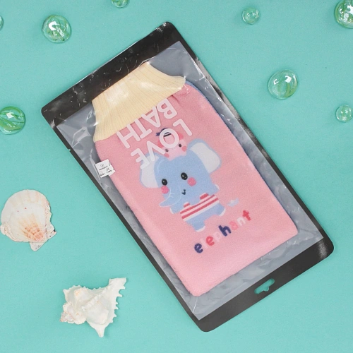 Мочалка-варежка для тела детская KapitoshkaBoom Слоник, цвет как на фото, 1424см, Zip-пакет_4