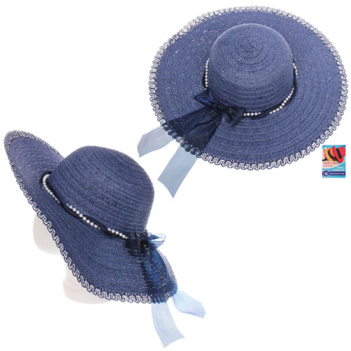 Шляпа женская с широкими полями "TiraMiSu- Нинэль", микс , р58, ширина полей 11см