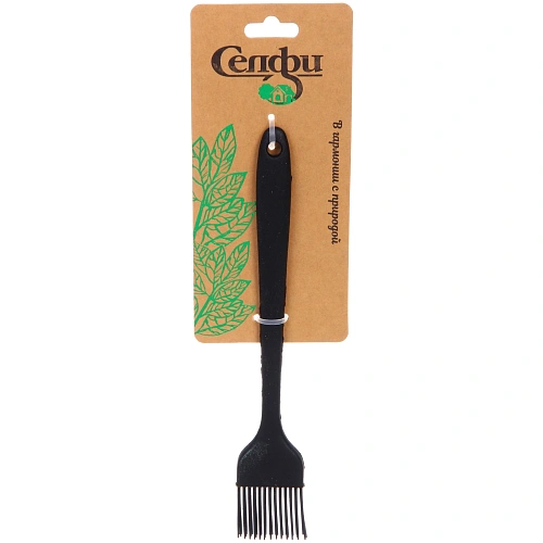 Кисточка кулинарная силиконовая "Bon appétit" 21*3,5см черная