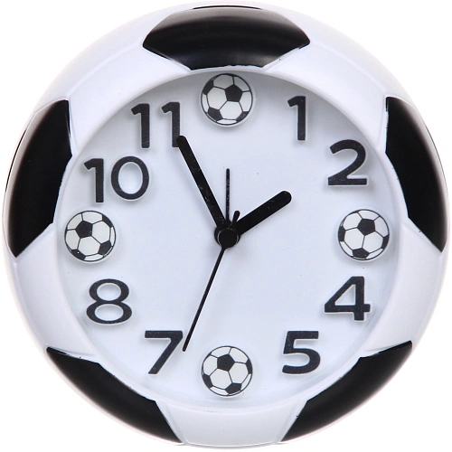 Будильник "Футбольный мяч" 13*4см белый