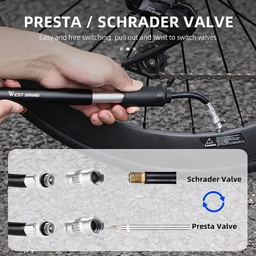 Насос ручной велосипедный West Biking, YP0711150_18