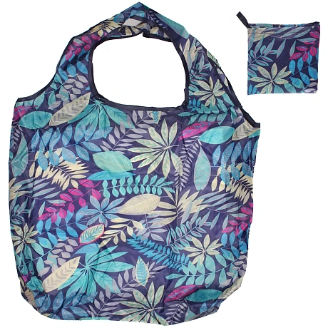 Сумка - шоппер "ИДЕЯДОМА", принт листики,65*46см/нагрузка до 10кг (инд. пакет истикер)