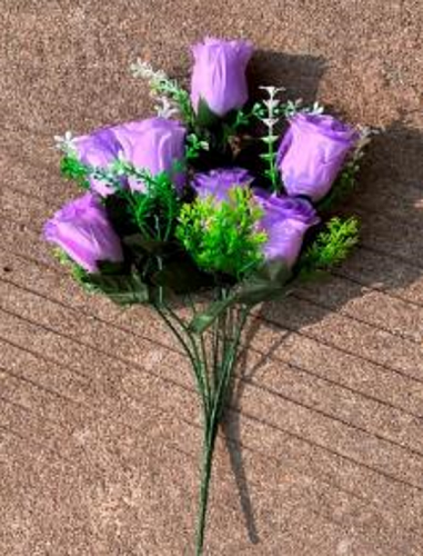 Букет цветов 40см "Роза" фиолетовый 7 цветков
