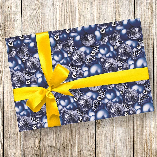 Бумага упаковочная 50х70 см Волшебные шары, сапфир_4