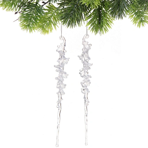 Подвеска Кристальная сосулька 26 см (набор 2 шт), Белый_3
