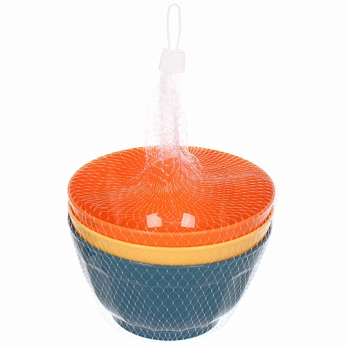 Салатник пластиковый Тунис 600мл в наборе 3шт 148см, цвета микс_5