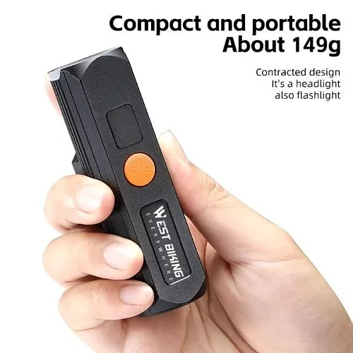 Фонарь велосипедный, передний West Biking YP0701434 (аккум 3200 mAh, Tape-C)_20