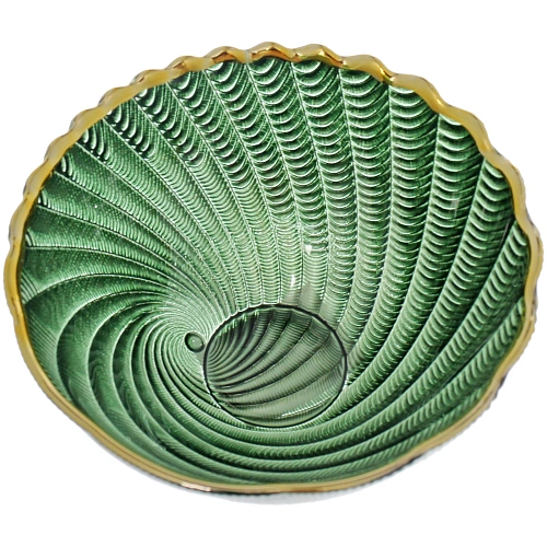 Салатник стеклянный Фьюжн 135,5см изумрудный перламутр_3