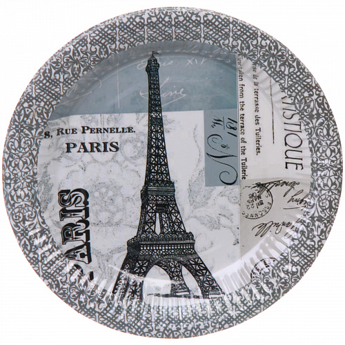 Тарелка бумажная 18 см в наборе 10 шт "Париж"