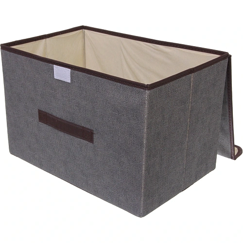 Короб - органайзер складной стеллажный для хранения вещей ДОМания, цвет серый, 372424см (лейбл)_3