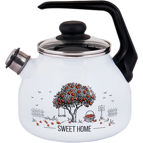 Чайник эмалированный 3л со свистком "Apple Tree" Appetite 4с209я