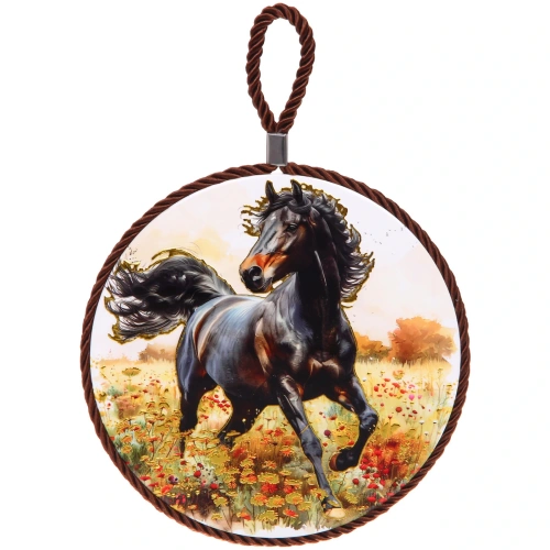 Подставка под горячее керамика 16см "Дикий мустанг"