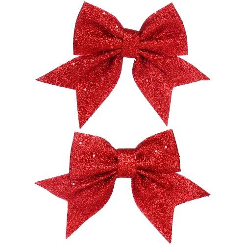 Бант на ёлку Яркий праздник 1214 см (набор 2 шт), Красный_5