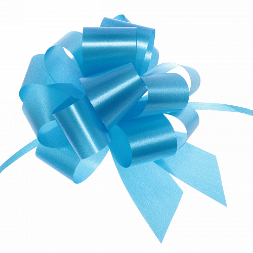 Бант для оформления подарка "Блеск" 3 см, d-11 см, Синий