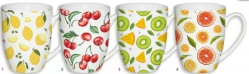 Кружка керамическая 350мл "Фрукты, микс рисунков