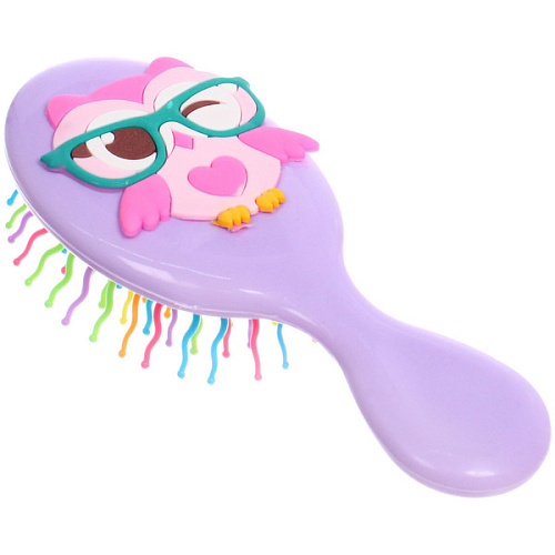 Расческа массажная детская МИЛА, сова, цвет фиолетовый, 145,5см (блистер)_3