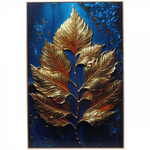 Картина интерьерная в раме "САНТИМО", золотые листья, 40*60см (термоусадочная пленка)