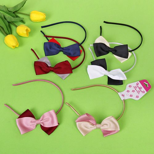 Ободок для волос детский на блистере Rapunzel, двухцветный, микс 6 цветов, 0,5см_4