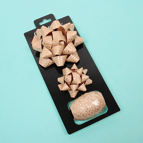 Набор для декорирования Звездное небо бант 1,7см, бант 1 см, лента 5мм (10м), Серебро_3