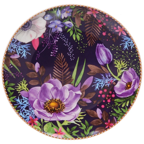 Тарелка керамическая в наборе 2шт Цветочный сад 20,5см _3