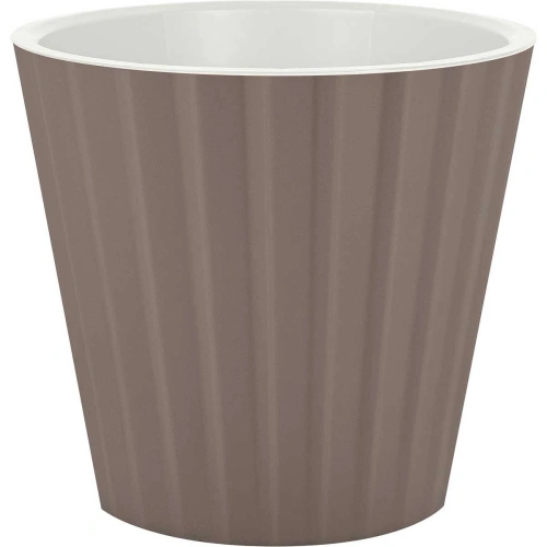 Горшок для цветов пластиковый 2л d-16см "Sand" с дренажной вставкой, французский платан