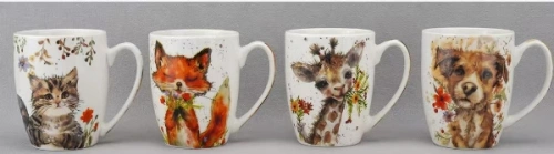 Кружка керамическая 350мл "Пушистые друзья", микс рисунков