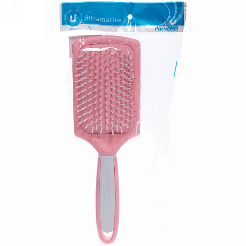 Расческа массажная прямоугольная Ультрамарин - Silk hair, цвет розовый, 23,5 см_4