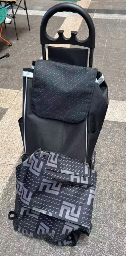 Тележка хозяйственная с сумкой (96*26*36см, колеса 15.5см,груз. до 30 кг.) черная DC307GG