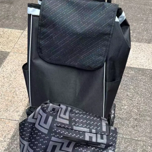 Тележка хозяйственная с сумкой (96*26*36см, колеса 15.5см,груз. до 30 кг.) черная DC307GG