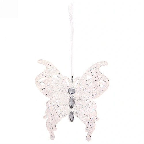 Подвеска "Сказочная бабочка" 11 см, белый
