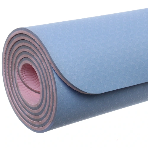 Коврик для йоги 8 мм 183х68 см Энергия 2х сторонний TPE, голубойрозовый_8