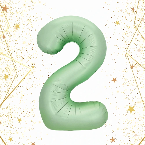 Шар фольгированный 32'/81см "Цифра "2" (зеленый)