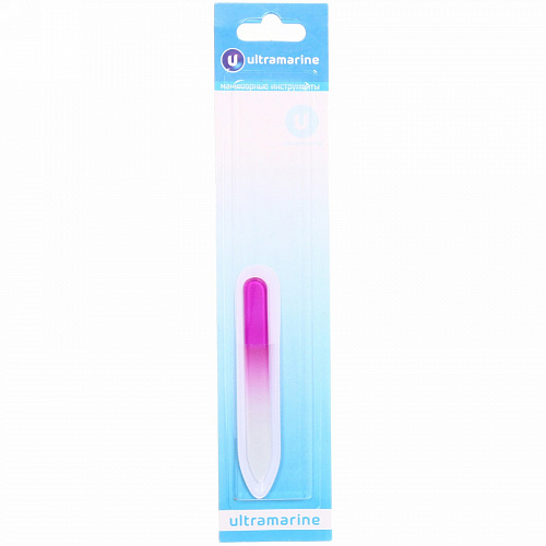 Пилка для ногтей стеклянная на блистере "Ultramarine", двухцветная, 9см
