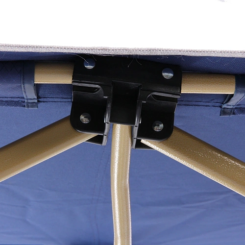 Раскладушка кемпинговая складная с матрасом 1886649 см, серый-синий_17